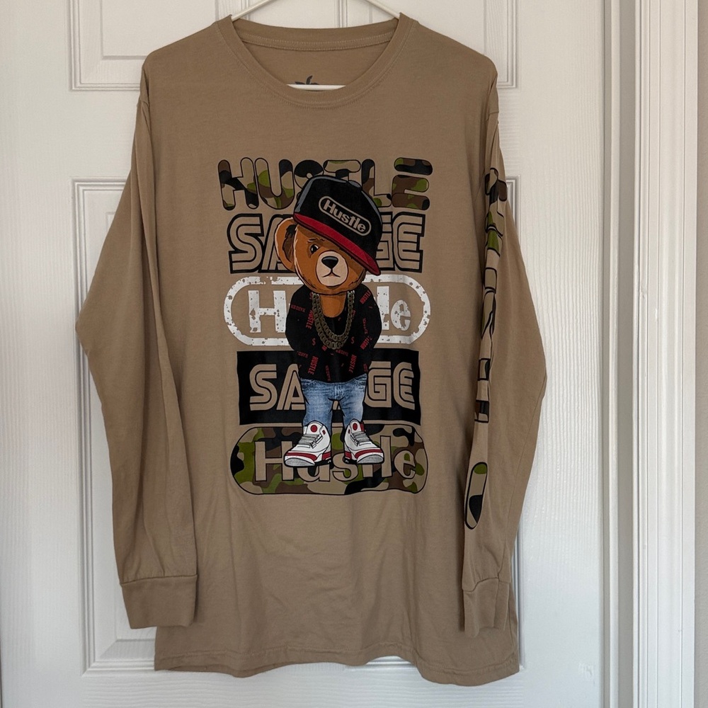 Vibes Men’s Longsleeve Tan Teeshirt